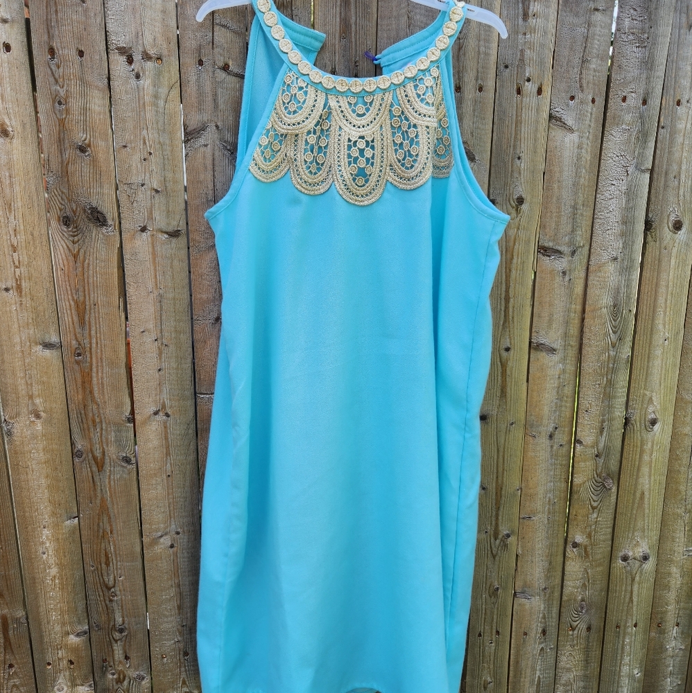Lilly Pulitzer Girls size 14 Blue and Gold